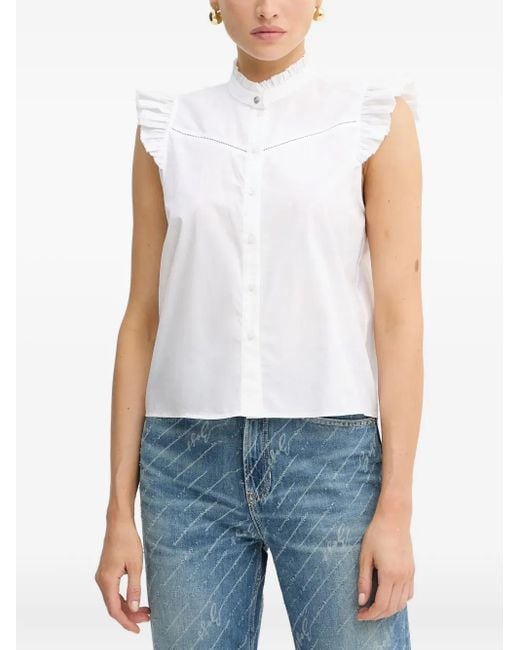 Boss ラッフル ノースリーブトップ White