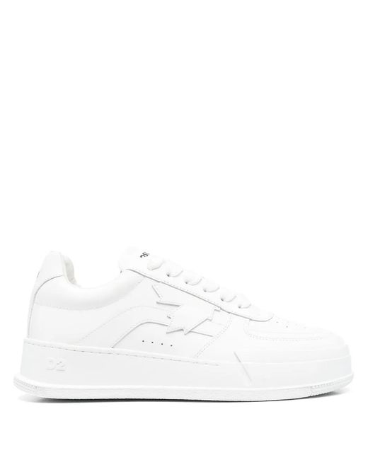 DSquared² White Logo-print Canadian Sneakers for men