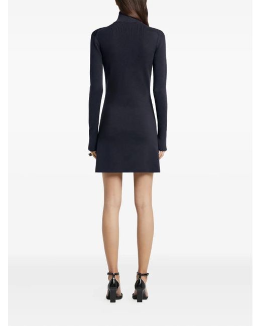 Courreges Mini-Jurk Met Hoge Hals En Rits in het Blue