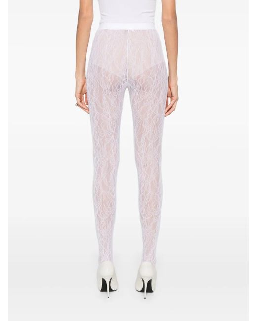 Pantalones con encaje bordado Wardrobe NYC de color White