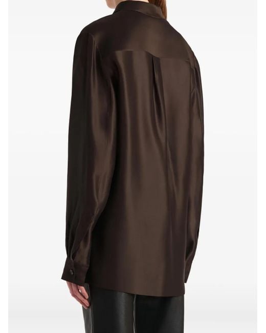 Khaite Black Auryn Button-Down Twill Top