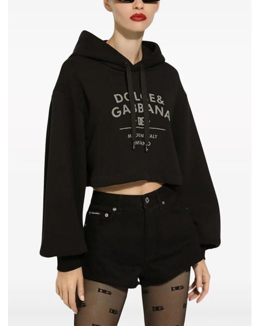 Dolce & Gabbana Black Cotton Hoodie