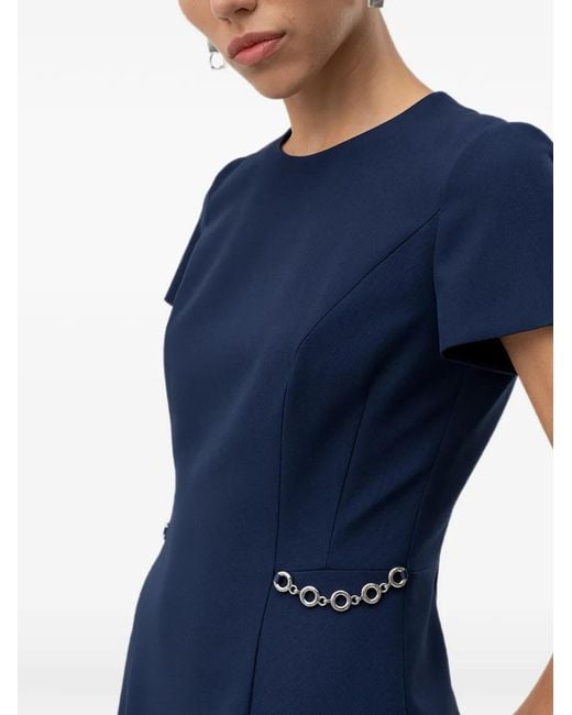 HUGO Blue Chain-Detail Short-Sleeve Mini Dress