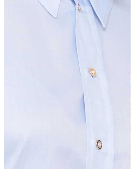 Elisabetta Franchi Blue Chemise À Boutonnière Sur Le Devant