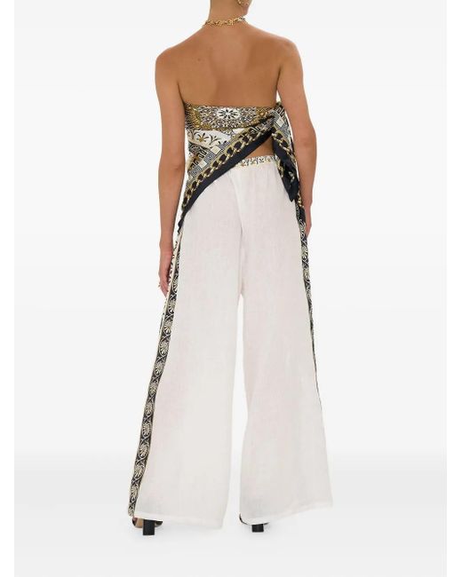 Camilla Gray Temples Of Dendara Wide-Leg Trousers