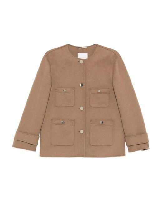 Max Mara Natural Buttoned Pocket Jacket