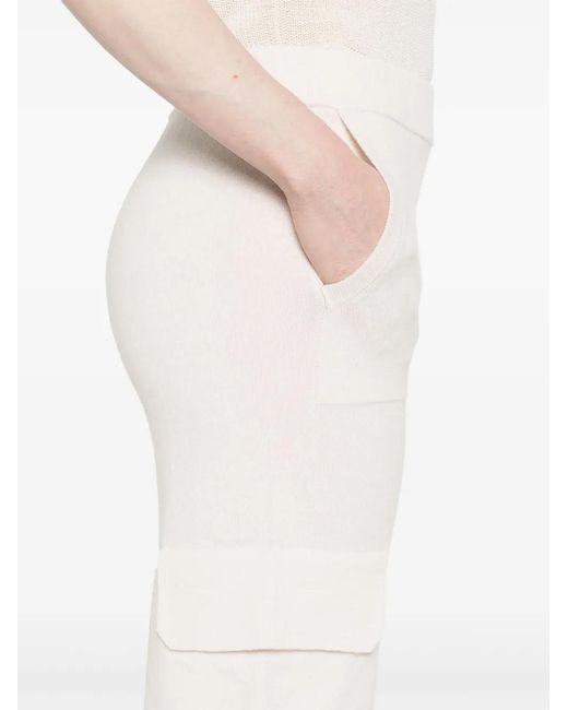 Peserico White Knitted Cargo Trousers