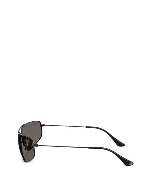 Ray-Ban Gray Rectangle-Frame Sunglasses
