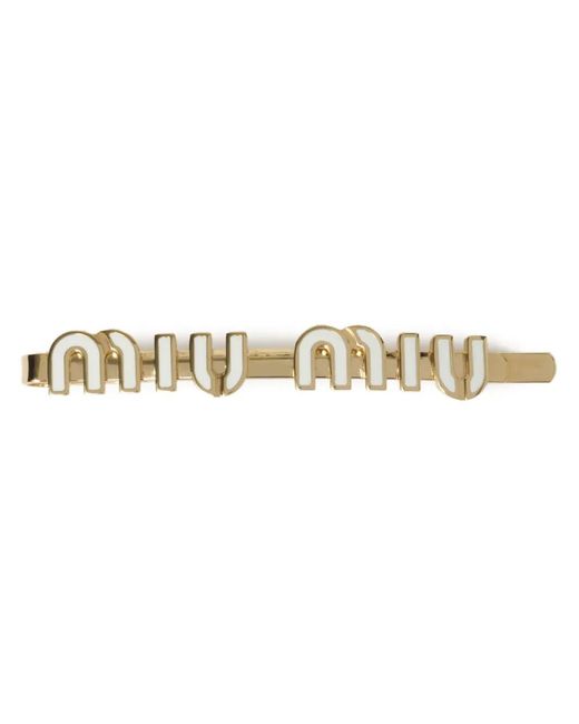 Miu Miu Metallic Logo-Lettering Hairclip