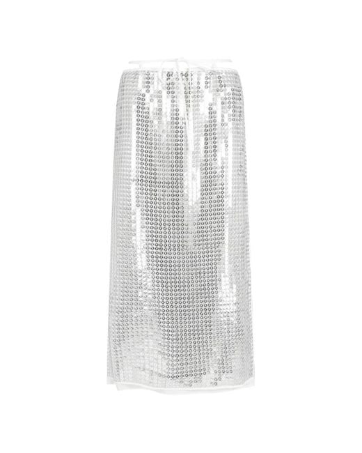 Isabelle Blanche White Metallic Midi Skirt