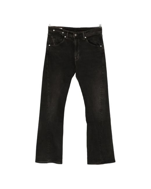 Levi's Black Logo-Patch Straight-Leg Jeans for men