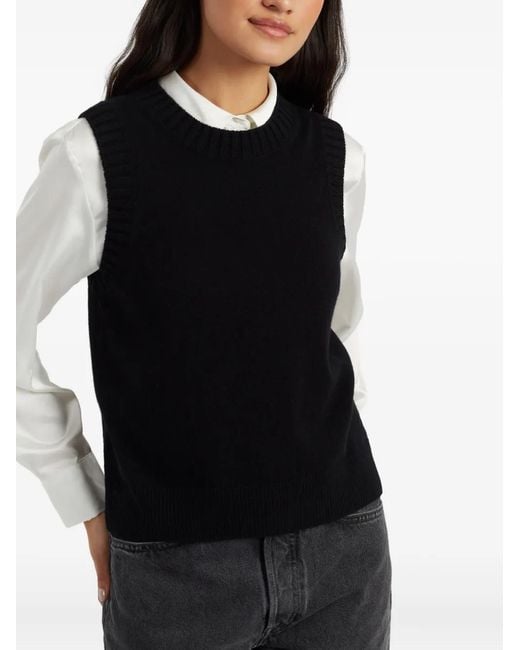 Chinti & Parker Black Crew-Neck Ribbed Vest