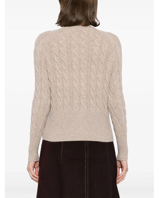 N.Peal Cashmere Natural Myla Cable Cardigan