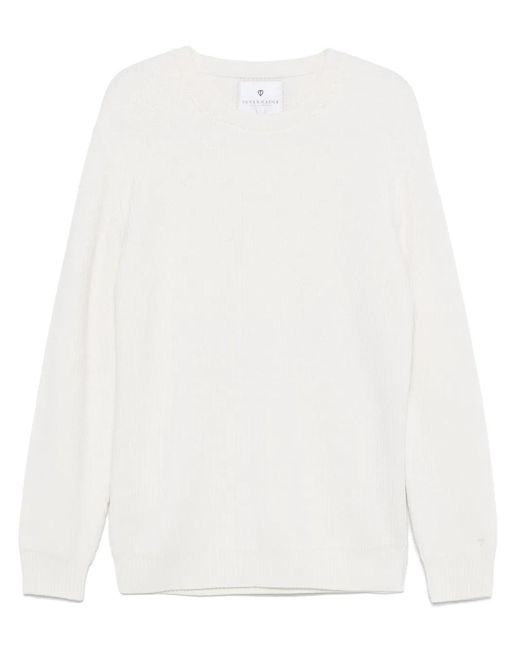 Seven Gauge White Wool Sweater