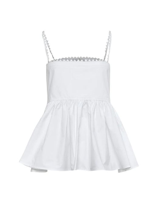 Jacquemus White Traversin Peplum Top