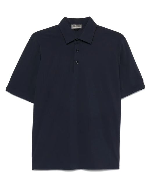 Herno Blue Polyamide Polo Tecnica Functional for men