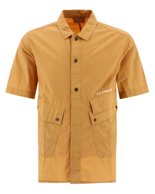 C P Company Yellow Cotton Poplin Shirt for men