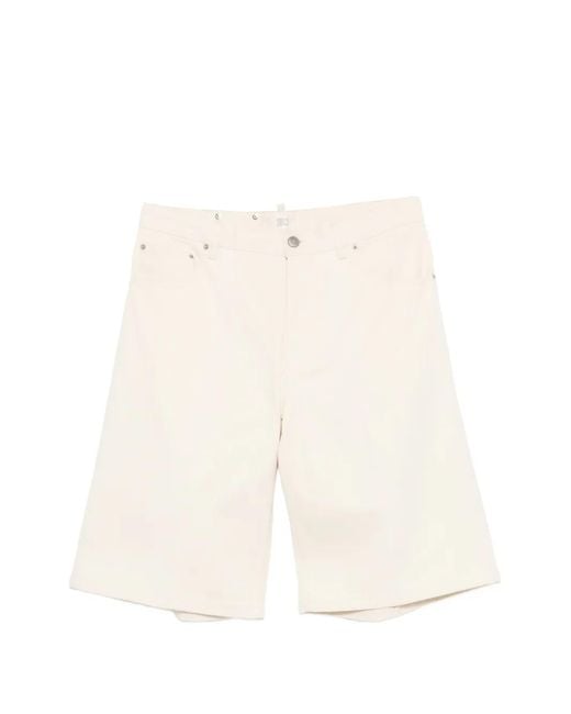 3Dici White Logo-Patch Denim Shorts for men