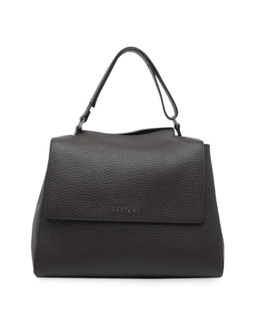Orciani Black Sveva Leather Shoulder Bag