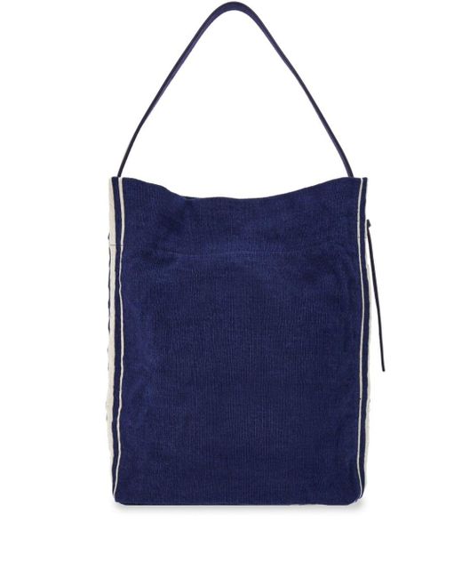 Ferragamo Blue Jacquard Fabric Tote Bag for men