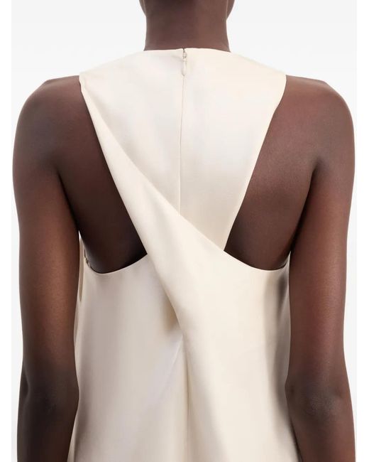 Loulou de Saison White Paloma Twisted Back Midi Dress