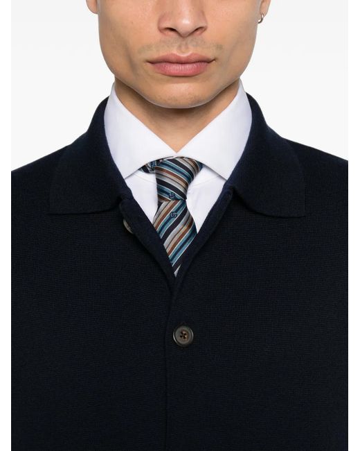 Corneliani Blue Button-Up Flap-Pocket Cardigan for men