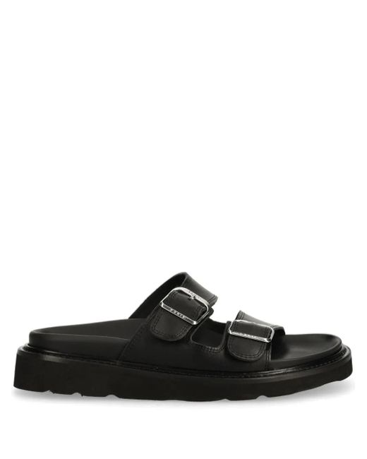 KENZO Black Matto Leather Sandals