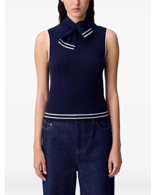 Claudie Pierlot Black Knit Sleeveless Top