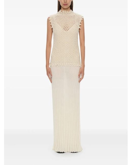 Christopher Esber White Lattice Knit Tank Maxi Dress