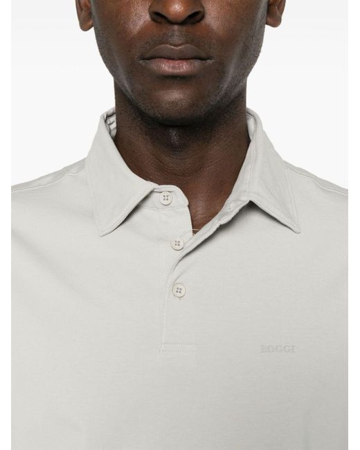 BOGGI Stretch Supima Cotton Polo Shirt in White for Men Lyst UK