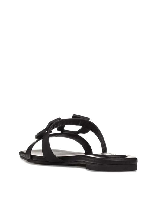 Jonathan Simkhai Black Monogram-Detail Flat Sandals