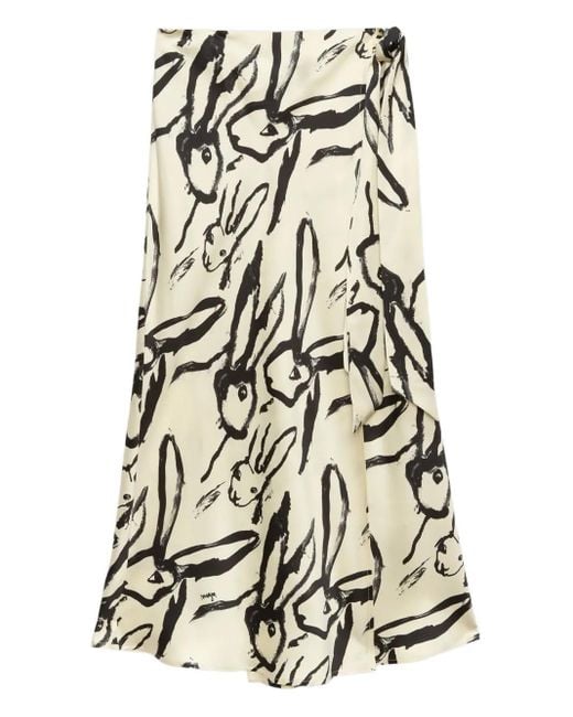 Jupe Portefeuille À Imprimé Lapin MSGM en coloris White