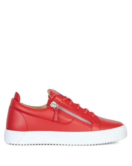 Sneakers Frankie Con Doppia Zip di Giuseppe Zanotti in Red da Uomo
