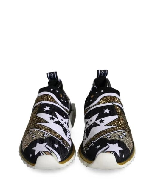 Dolce & Gabbana Black Sorrento Crystal-Embellished Sneakers