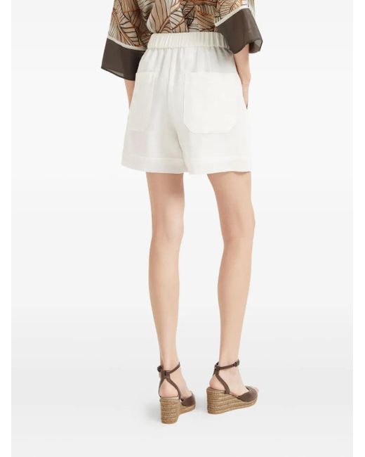 Brunello Cucinelli White Organza Shorts