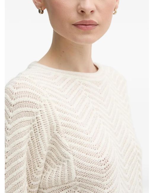 Ouí White Tassel Chevron Knitwear
