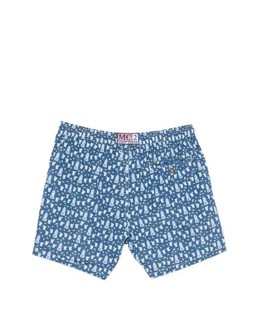 Mc2 Saint Barth Blue Lighting Micro Fantasy Drink-Print Swim Shorts for men