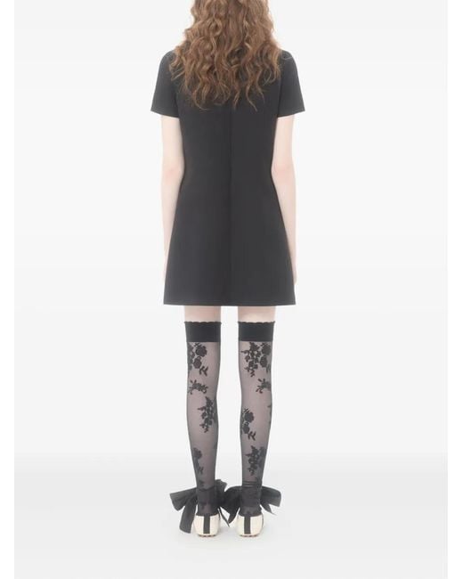 Valentino Garavani Black Butterfly-Detail Mini Dress