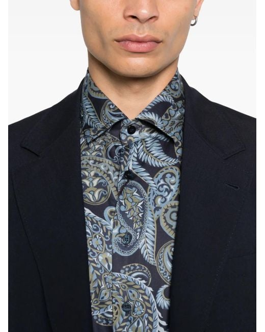 Etro Blue Shirt Roma for men