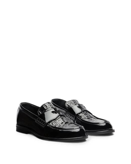 Gcds Black Wirdo Monogram-Embossed Loafers