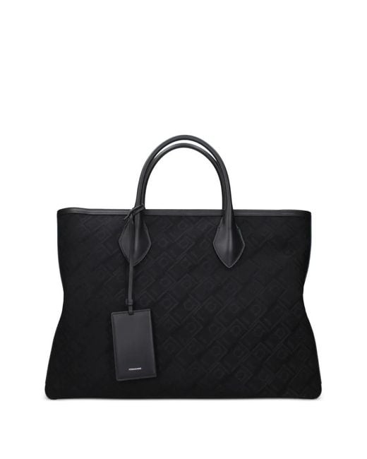 Ferragamo Black Jacquard Tote Bag