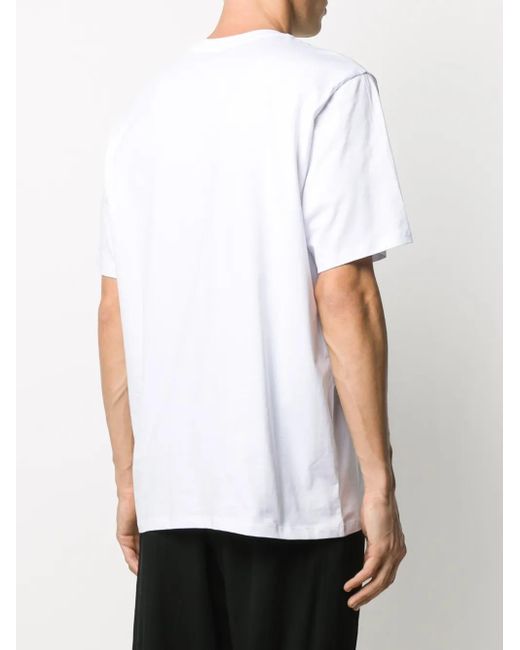 Camiseta con logo estampado MSGM de hombre de color White