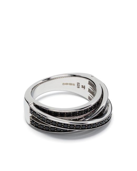 Tom Wood White Orb Ring Slim Black-spinel Ring for men