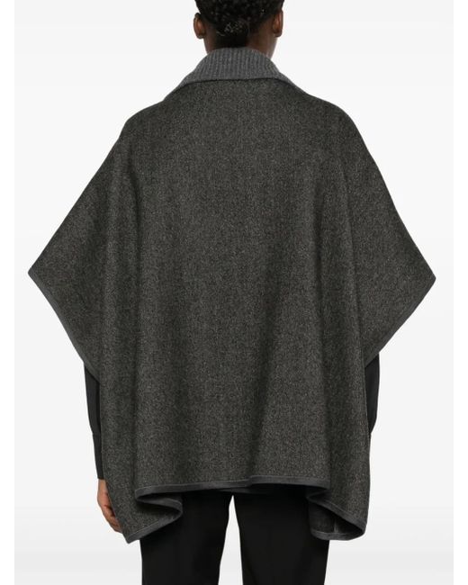 Fabiana Filippi Black Filo Diamante Diagonal Double Cape