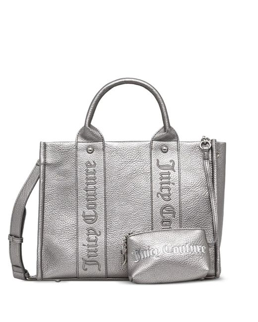 Juicy Couture Gray Embossed Satchel Tote Bag