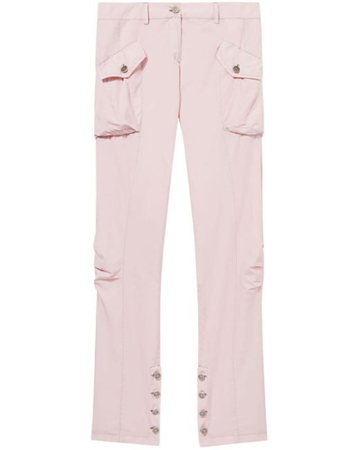 Emilio Pucci Pink Toile Cotton-silk Blend Cargo Trousers