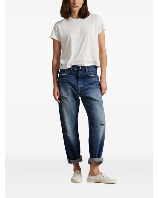 Polo Ralph Lauren Blue Gerade Jeans Im Distressed-Look
