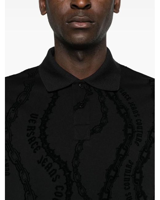 Polo À Imprimé Floqué Versace Jeans Couture pour homme en coloris Black