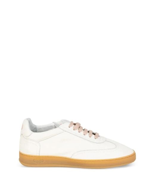 Soldini 80 White Leather Lace-Up Sneakers