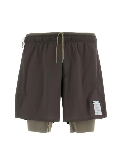 Satisfy Gray Techsilk 8" Layered Shorts
